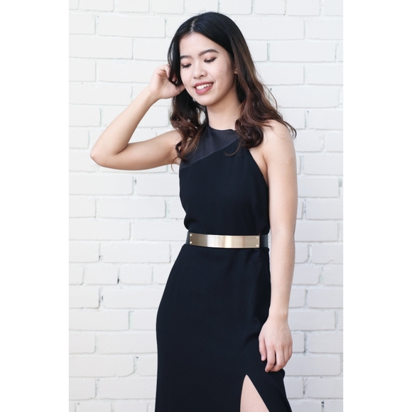 Halston Heritage | Metal Plate Crepe Gown - Picture 3 of 4